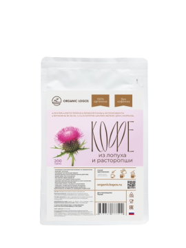 ORGANIC LOGOS, Кофе из лопуха и расторопши, порошок, 200 г
