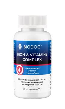 BIODOC, Железо (бисглицинат) + комплекс витаминов, капсулы, 60 шт.