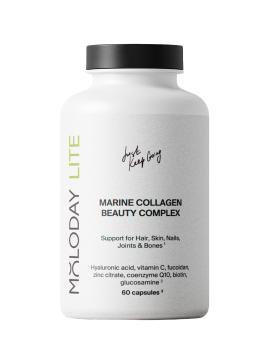 MOLODAY, Коллаген комплекс для красоты с биотином, гиалуроновой кислотой, глюкозамином, коэнзимом Q10, фукоиданом, цинком и витамином С, капсулы, 60 шт.