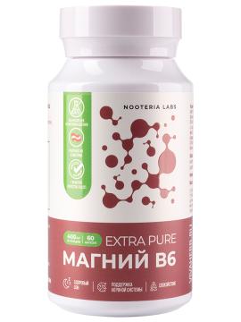 Nooteria Labs, Магний (бисглицинат) B6 Extra Pure, капсулы, 60 шт.