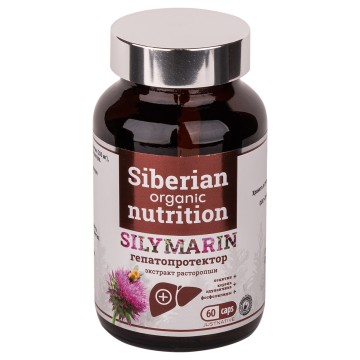 Siberian organic nutrition, Silymarin (экстракт расторопши), капсулы, 60 шт.