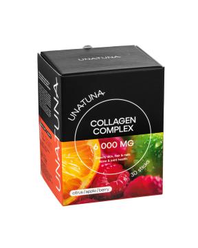 UNATUNA, Комплекс коллагена, ассорти 3-х вкусов (цитрусовый микс, ягодный микс, яблоко),стики, 30 шт.