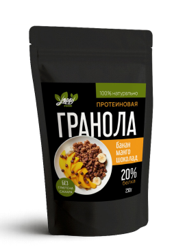 Yappi, Протеиновая гранола без сахара манго-шоколад, 250 г